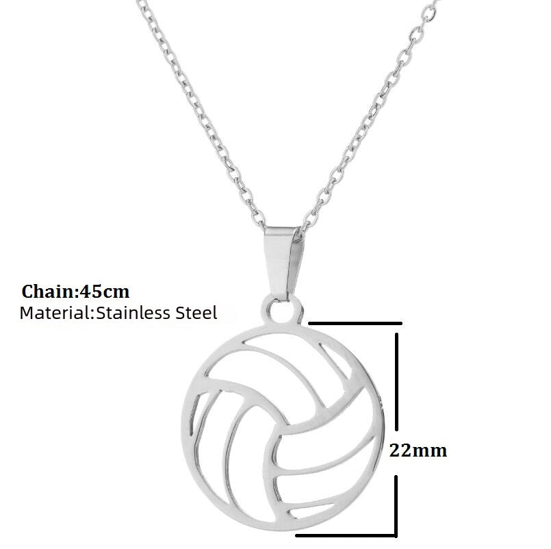 Wholesale  sports accessories volleyball stainless steel pendant necklace