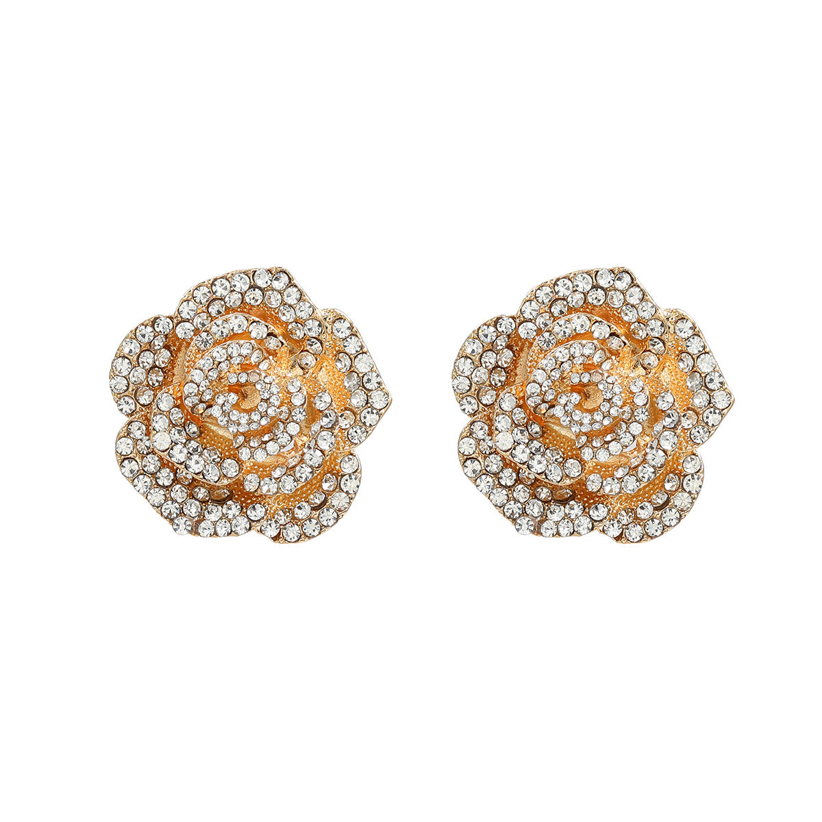 Wholesale Exaggerated Earrings Rhinestone Flower Earrings Statemente Earrings ACC-ES-JL033