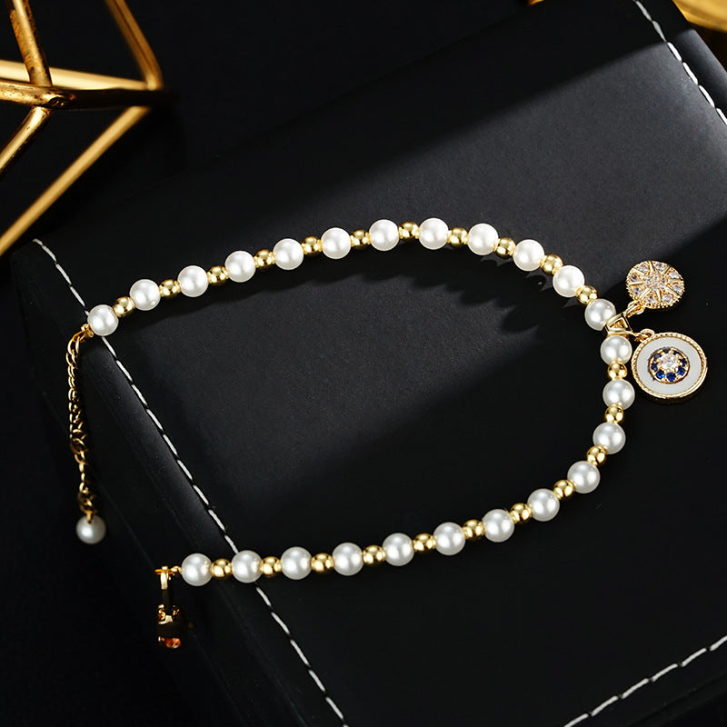 Wholesale Eight-pointed star light luxury pearl bracelet