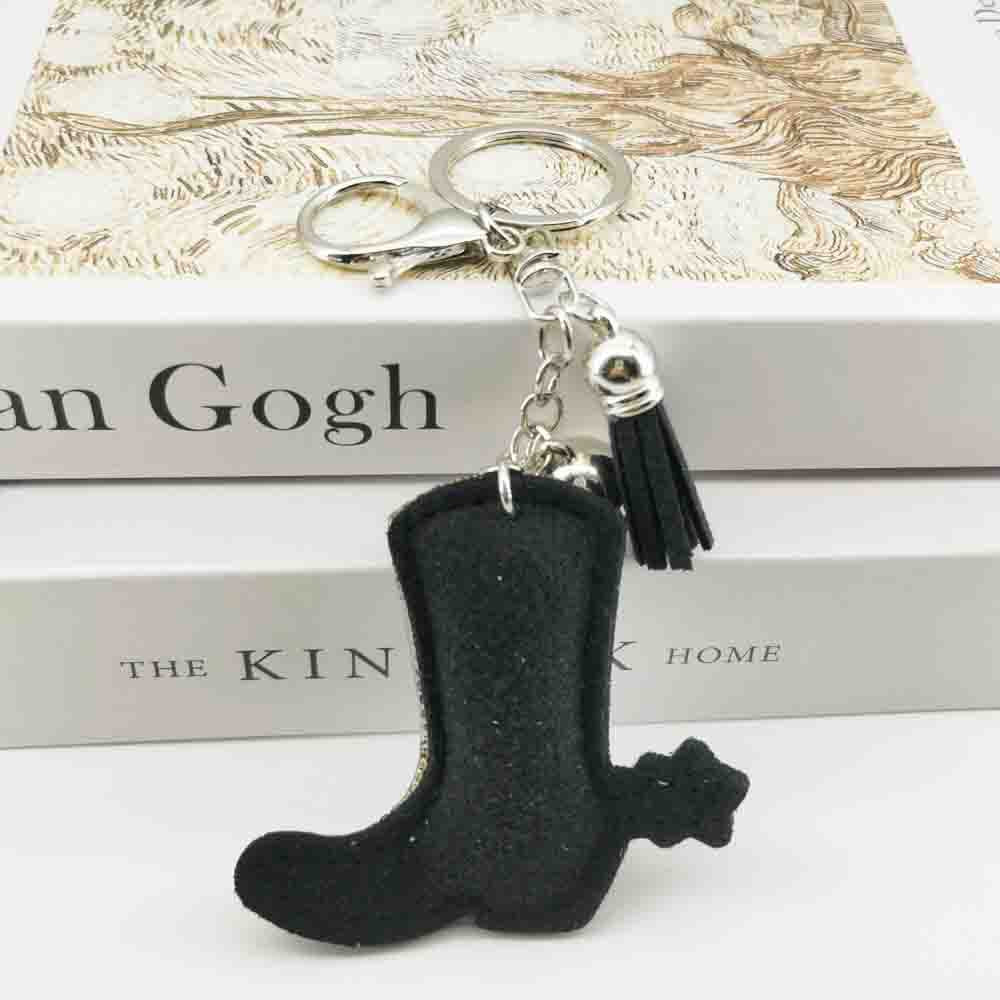Wholesale 4pcs Zinc alloy rhinestone boot keychain