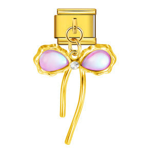 Wholesale 9mm Italian Charm Starter Bracelets DIY Bow Pendant Stainless Steel Composable Bracelet