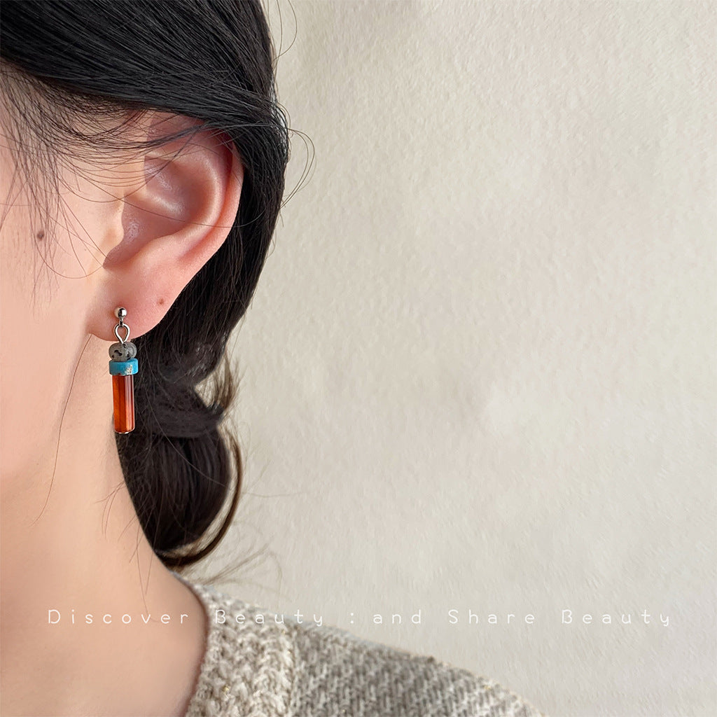 Wholesale  ethnic style natural stone beaded earrings