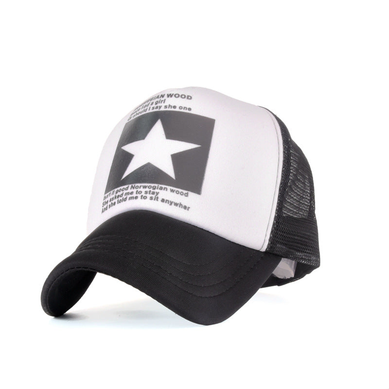 Wholesale Five-pointed Star Printed Mesh Cap  Baseball Cap