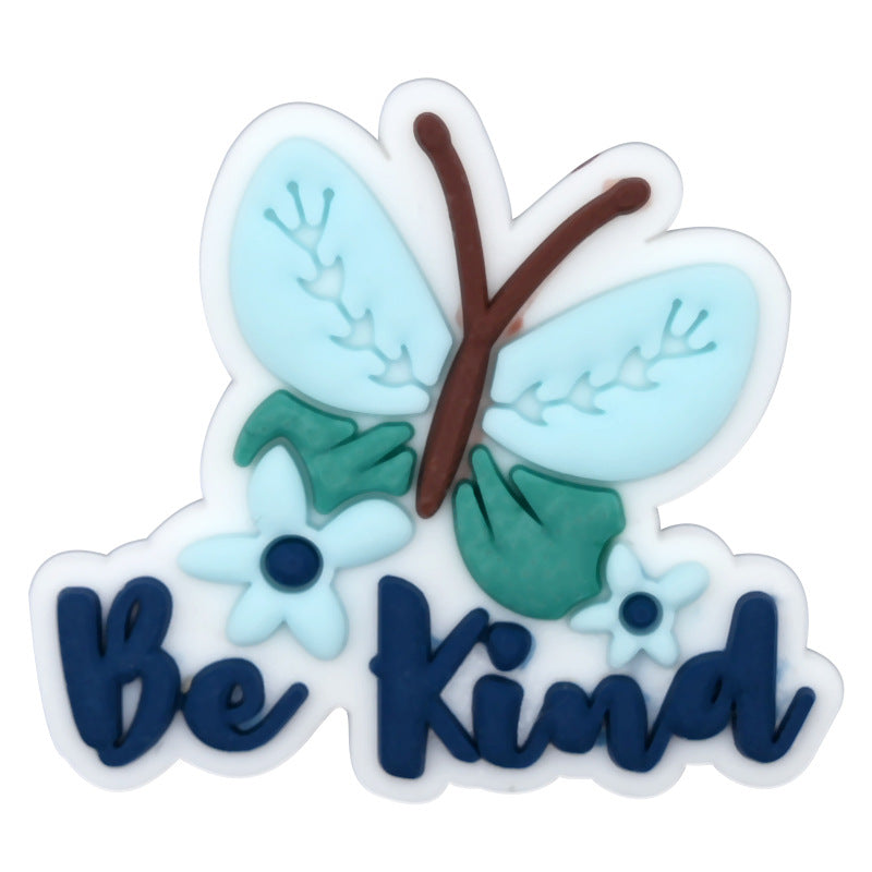 Wholesale Random 100pcs Cartoon Letter PVC Soft Rubber Shoe Buckle Decoration ACC-SC-RYY064