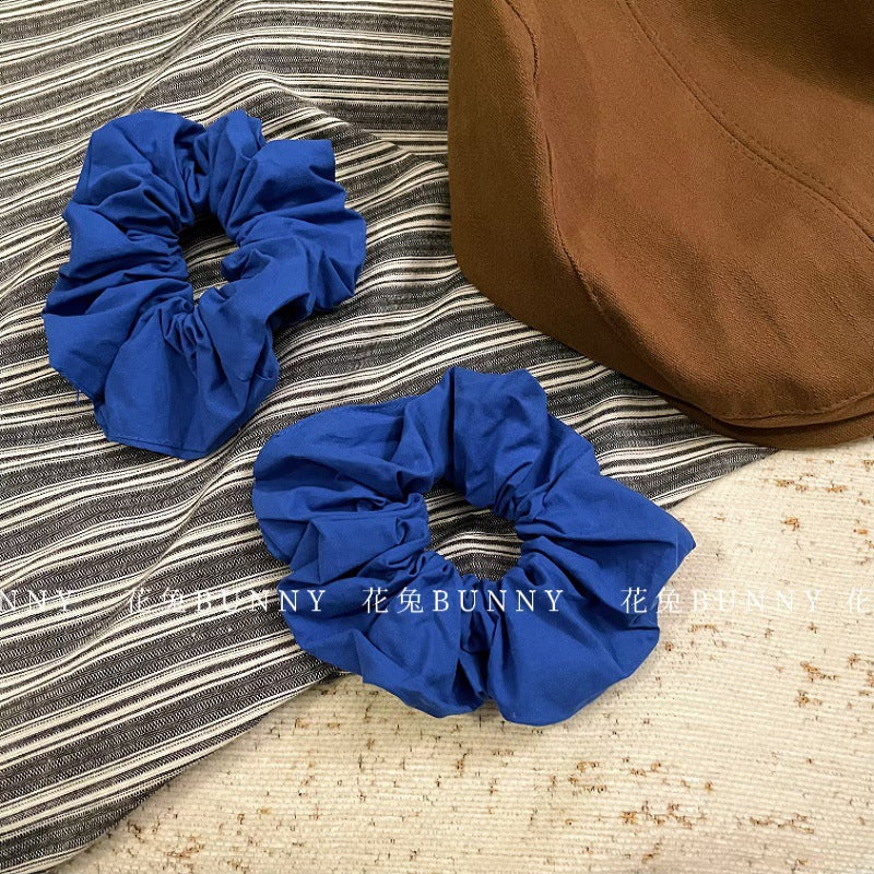 Wholesale Royal Blue Cotton Pleated Large Hair Accessories Hair Scrunchies