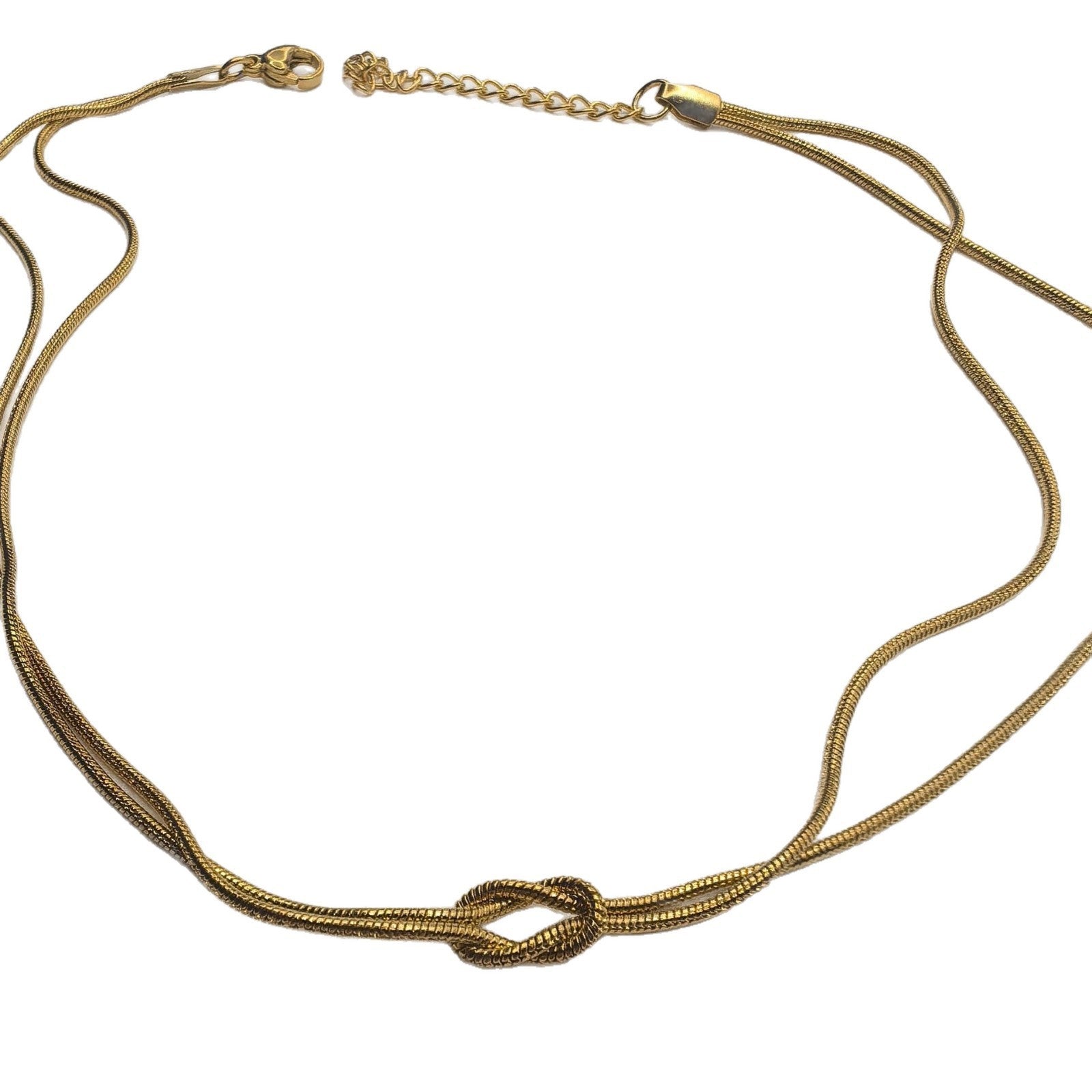 Wholesale Gold Stainless Steel Snake Chain Necklace,  Geometric Design,  Couple Jewelry Accessory