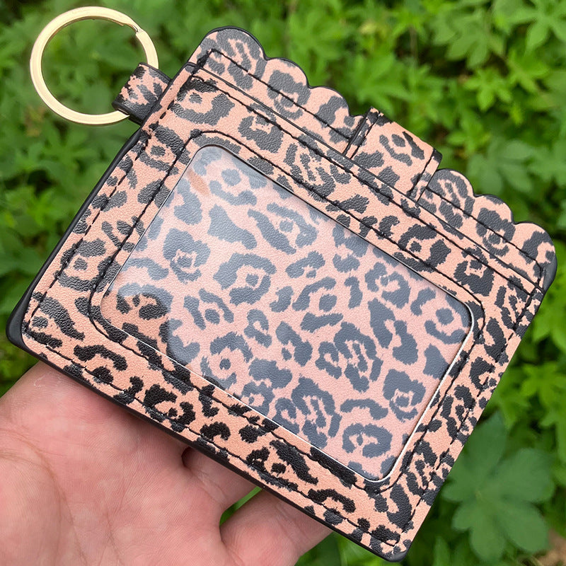 Wholesale Western Style Leopard Plaid Flower Card Holder Keychain ACC-KC-QiuXue001