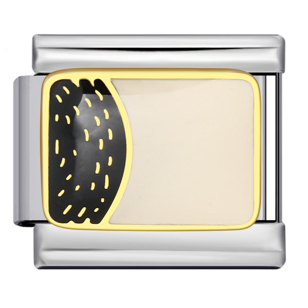 Wholesale 2pcs/pack  Italian Charm Bracelet 9mm DIY Splicing Creative Pattern Stainless Steel Composable Bracelet