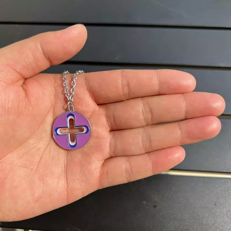 Wholesale Stainless Steel Cross Colorful Pendant Necklace