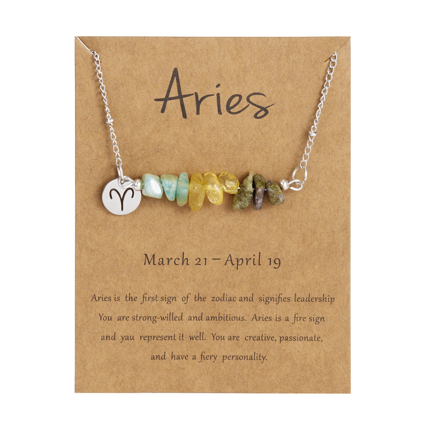 Großhandel Edelstahl Zwölf Konstellation Halskette Unregelmäßige Natursteinkette