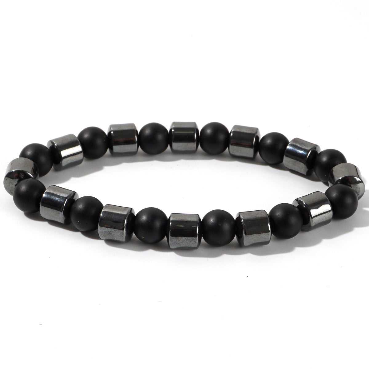 Wholesale Red Tiger Eye Natural Stone Beaded Bracelet Geometric Couple Style Elastic Jewelry Gift