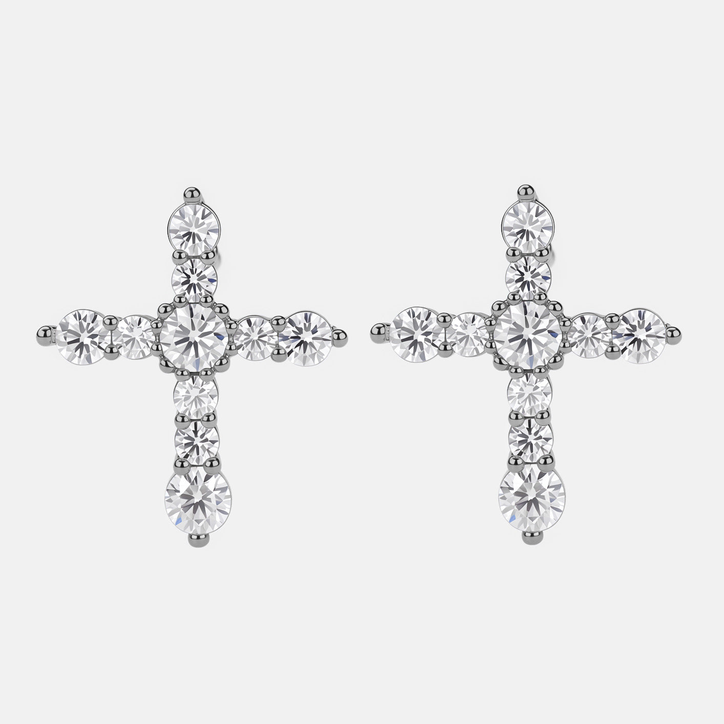 Wholesale Stylish Cross Zircon Earrings Copper Alloy Jewelry Accessory