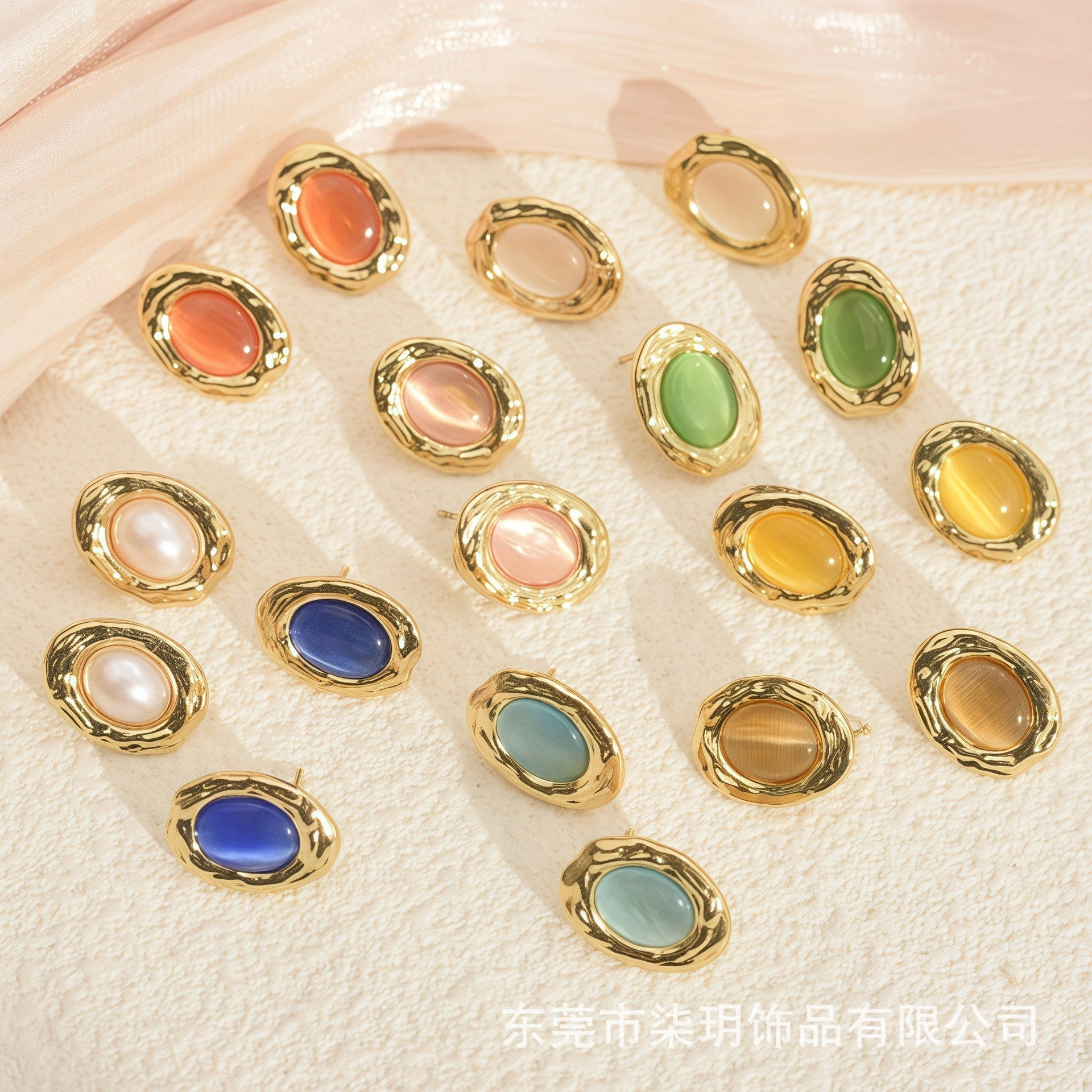 Wholesale Vintage Style Tiger' s Eye  Maillard Geometric Earrings