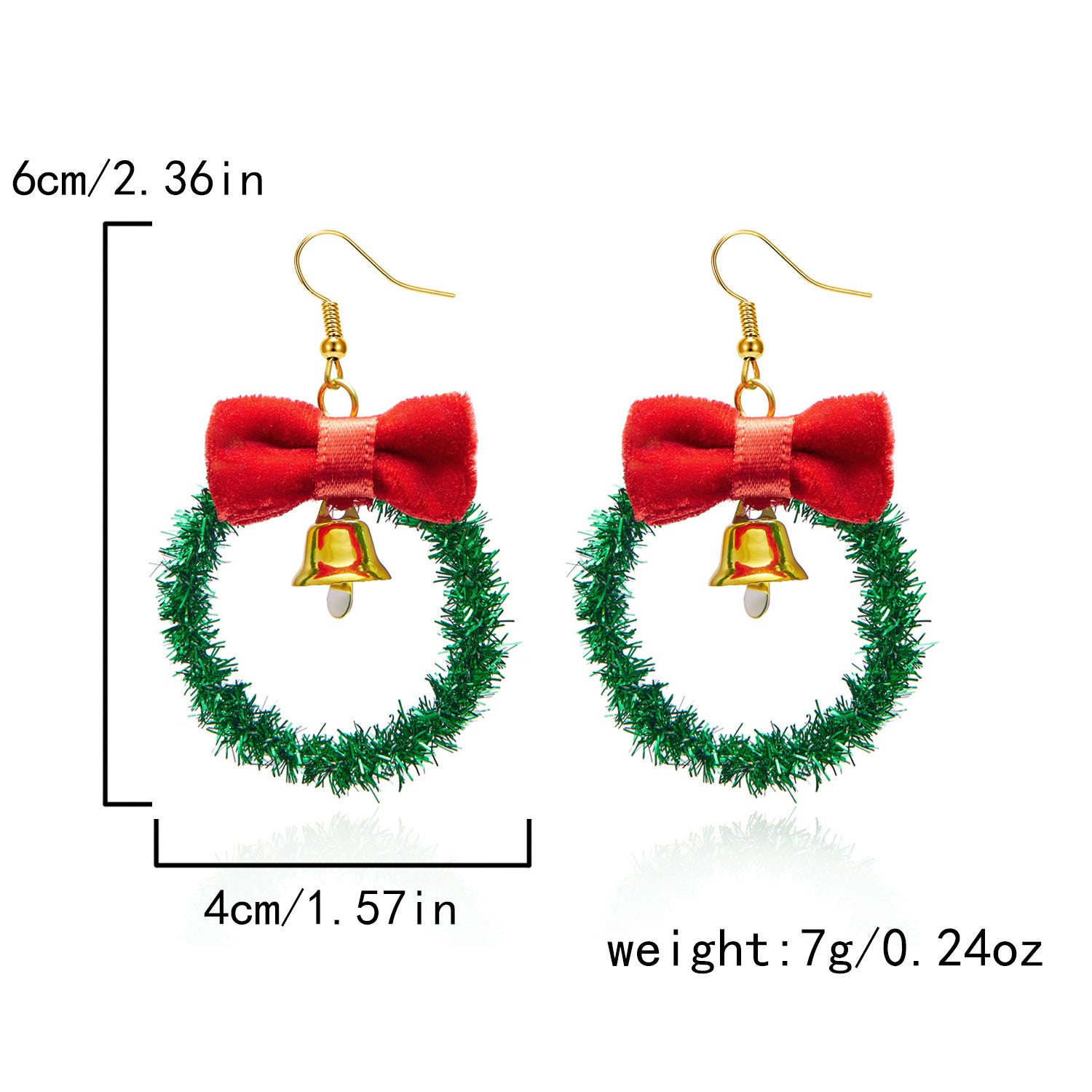 Wholesale Christmas Tree Bow Wreath Bell Earrings