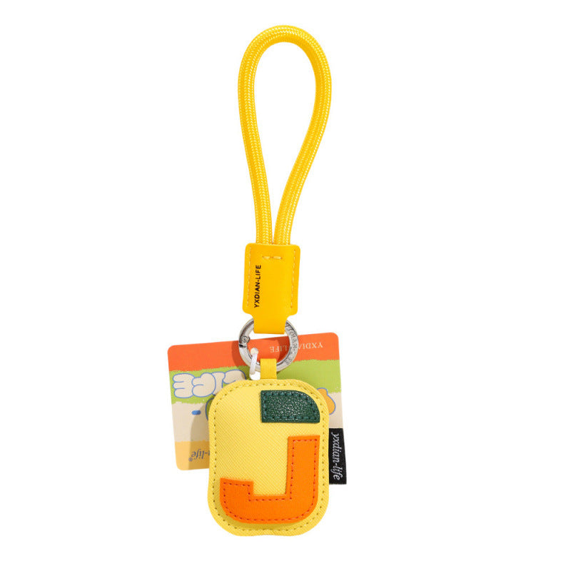 Wholesale Trendy 26 Letter PU Leather Keychain Pendant Graduation Gift Car Key Accessory