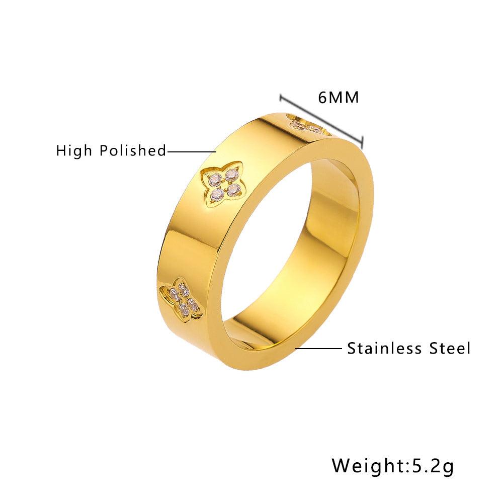 Wholesale Love Diamond Titanium Steel Rings ACC-RS-DaLang002