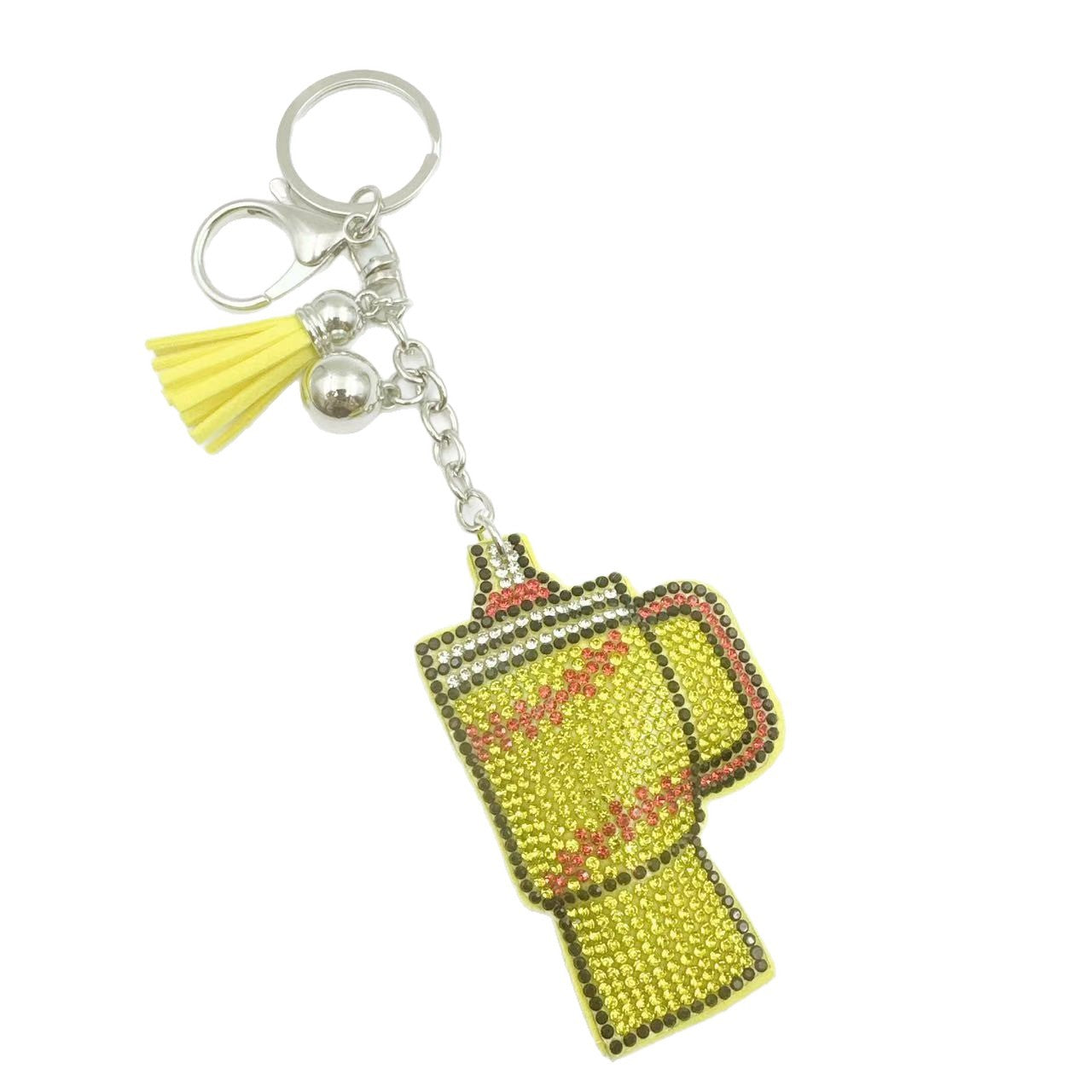 Wholesale Creative Korean Velvet Hot Diamond Team Logo Keychain