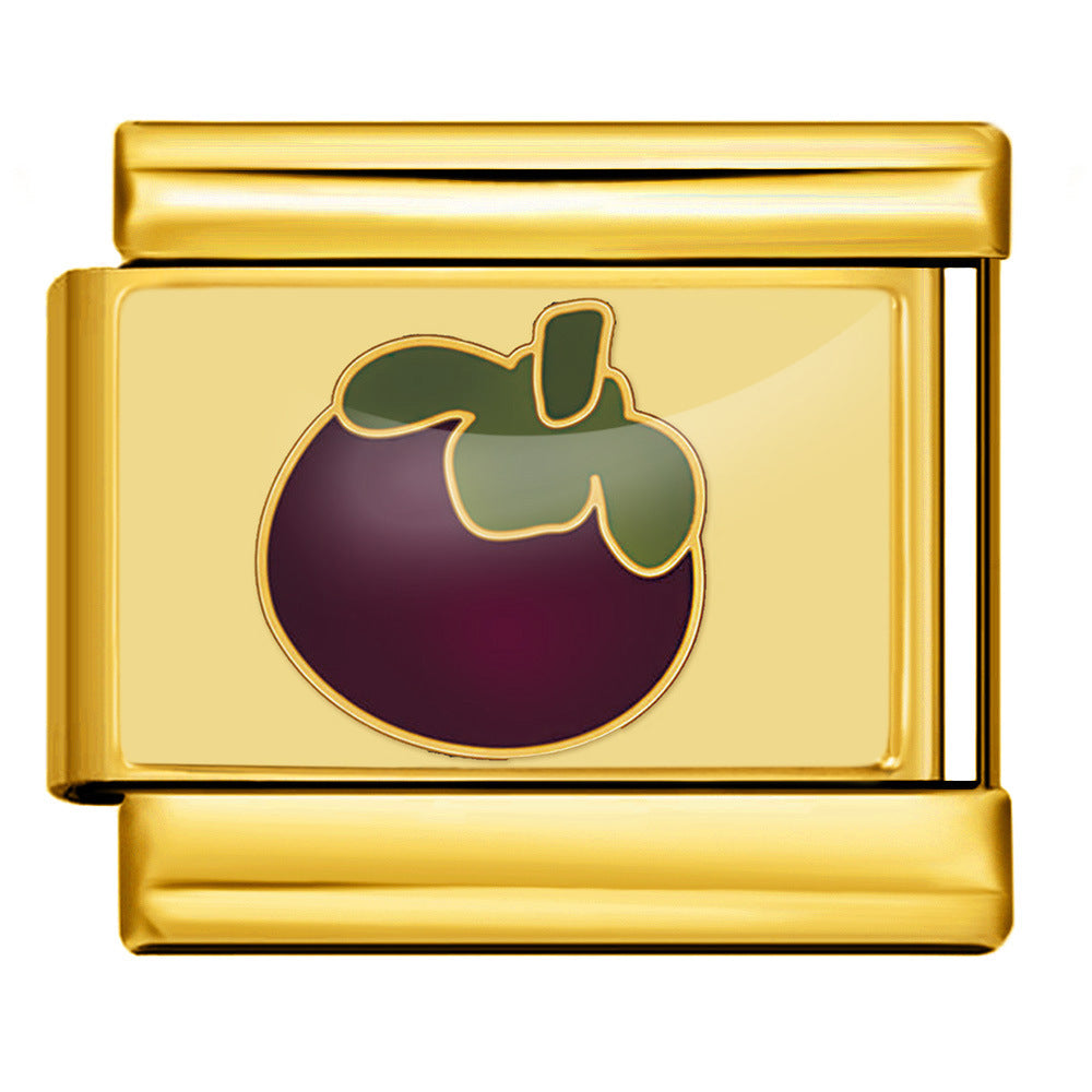 Wholesale  Italian Charm Bracelet 9mm DIY Fruit and Vegetable Series Creative Stainless Steel Composable Bracelet