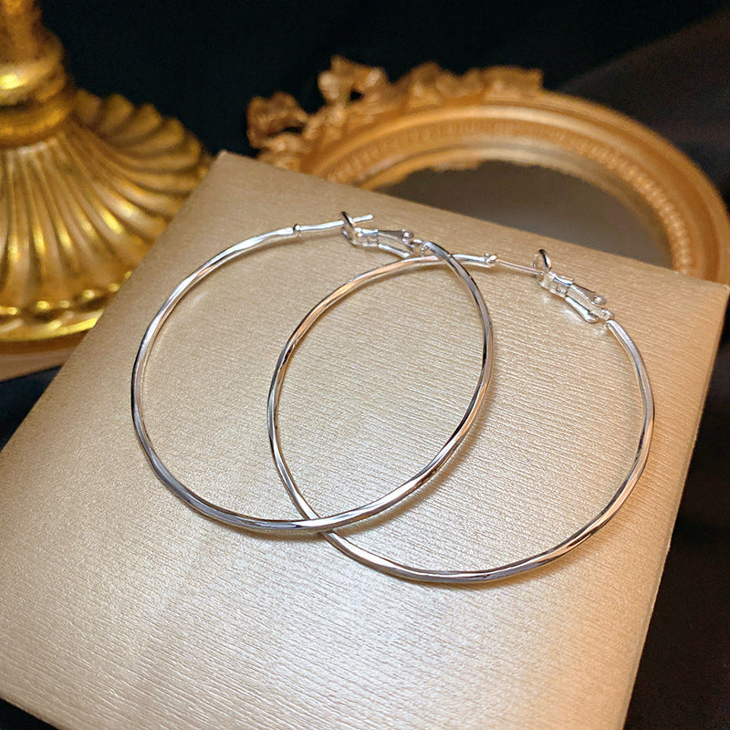 Wholesale 925 silver needle exaggerated geometric metal earrings