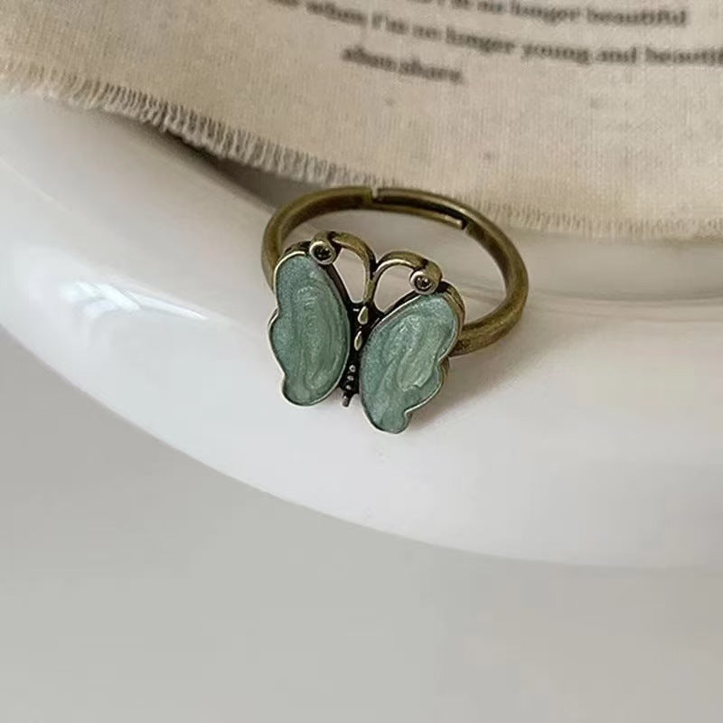 Wholesale Butterfly Ring Retro Flower Open Ring