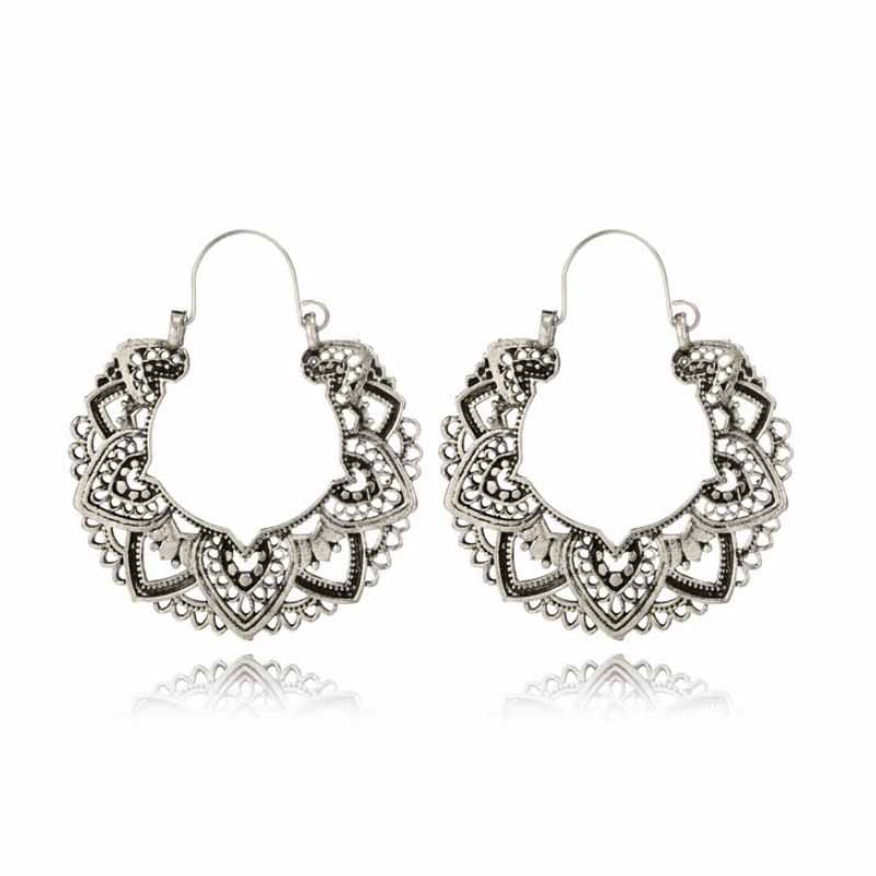 Wholesale Retro Exaggerated Hollow Pattern Earrings