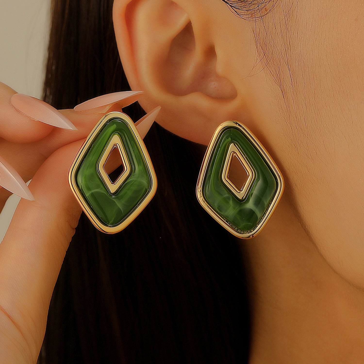 Wholesale Stylish Flower Earrings For Women Double Layer Petal Colorful Dripping Oil Zinc Alloy Everyday Jewelry Accessory