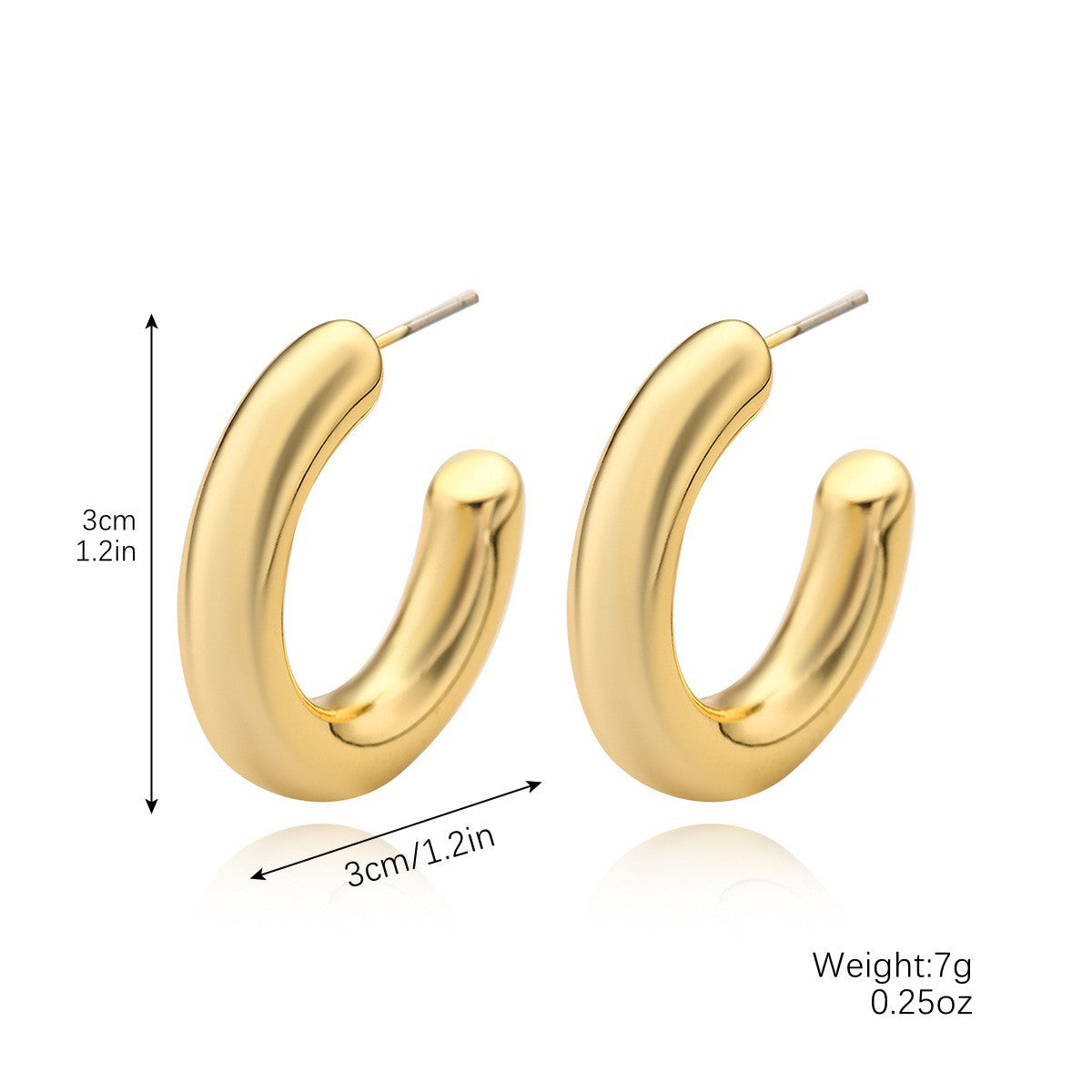 Wholesale simple glossy versatile earrings