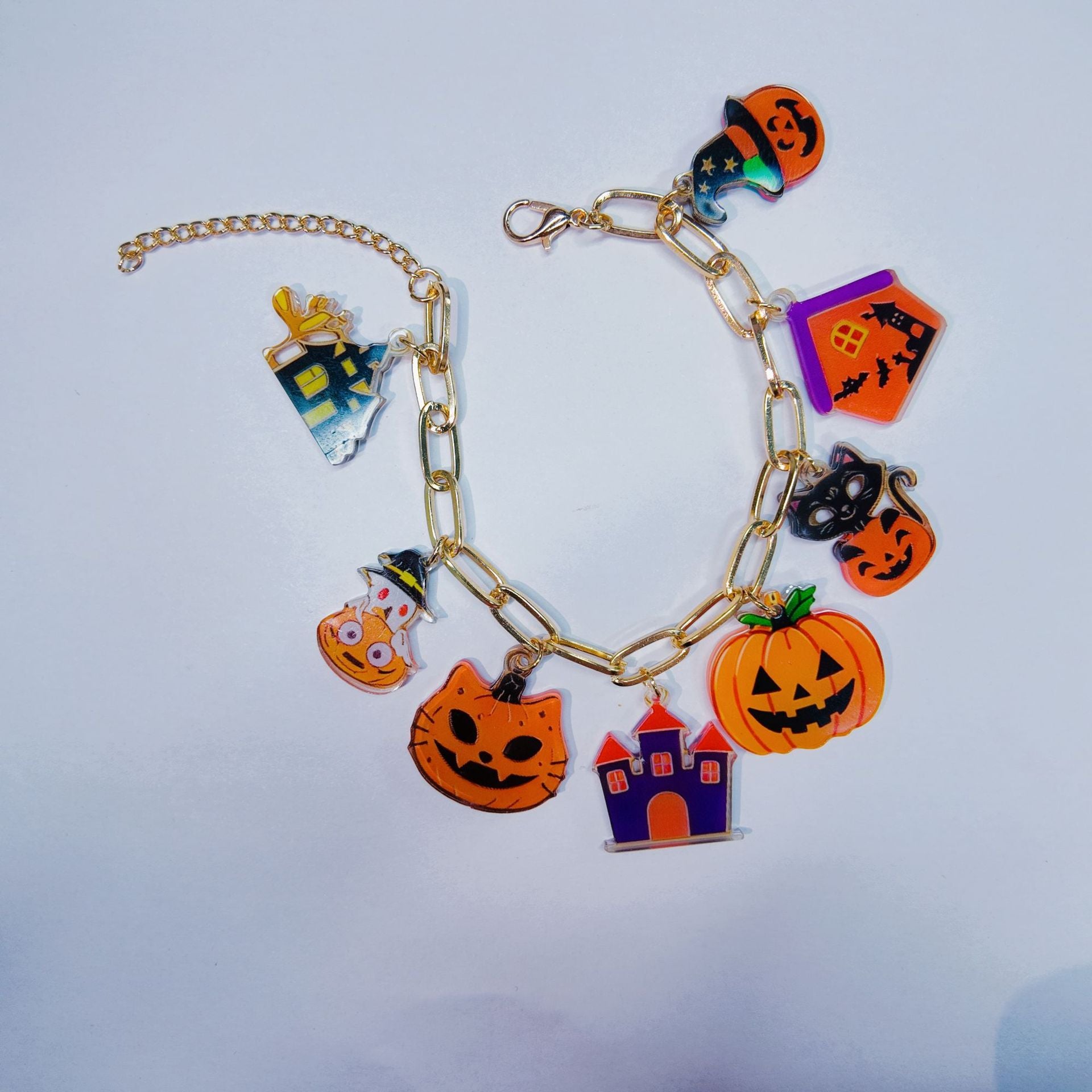 Wholesale  Pumpkin Cartoon Pendant Acrylic Bracelet Unisex Fashion Accessory for Travel Souvenir Boutique Resale