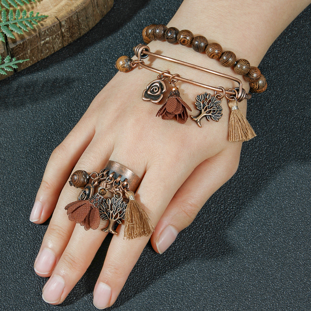 Wholesale Trendy Exaggerated Open Ring Alloy Handmade Couple Retro Jewelry Accessory
