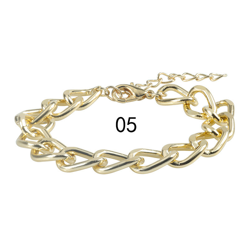 Wholesale chain paper clip bracelet bohemian simple adjustable multi-layer metal bracelet