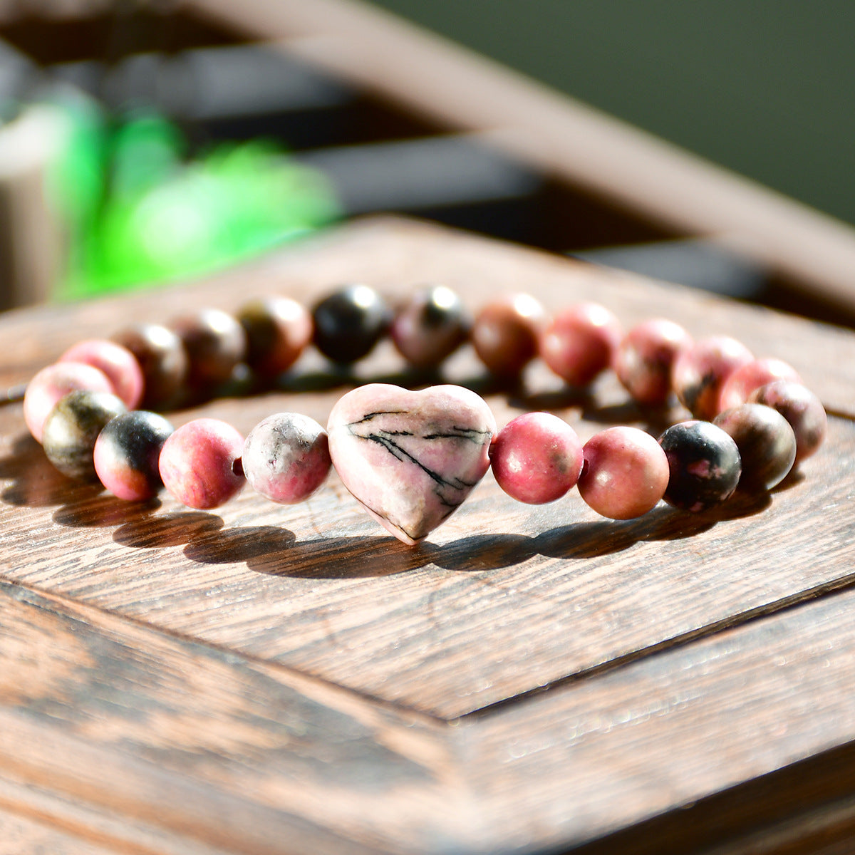 Wholesale Heart Shape Amethyst Beaded Bracelet Handmade Unisex Travel Gift Jewelry Accessory