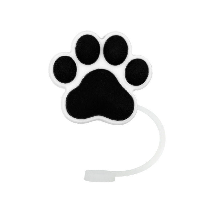 Wholesale 10pcs Cute Cat 10mm PVC Straw Cover Soft Straw Tube Cap ACC-SCR-YiBang013