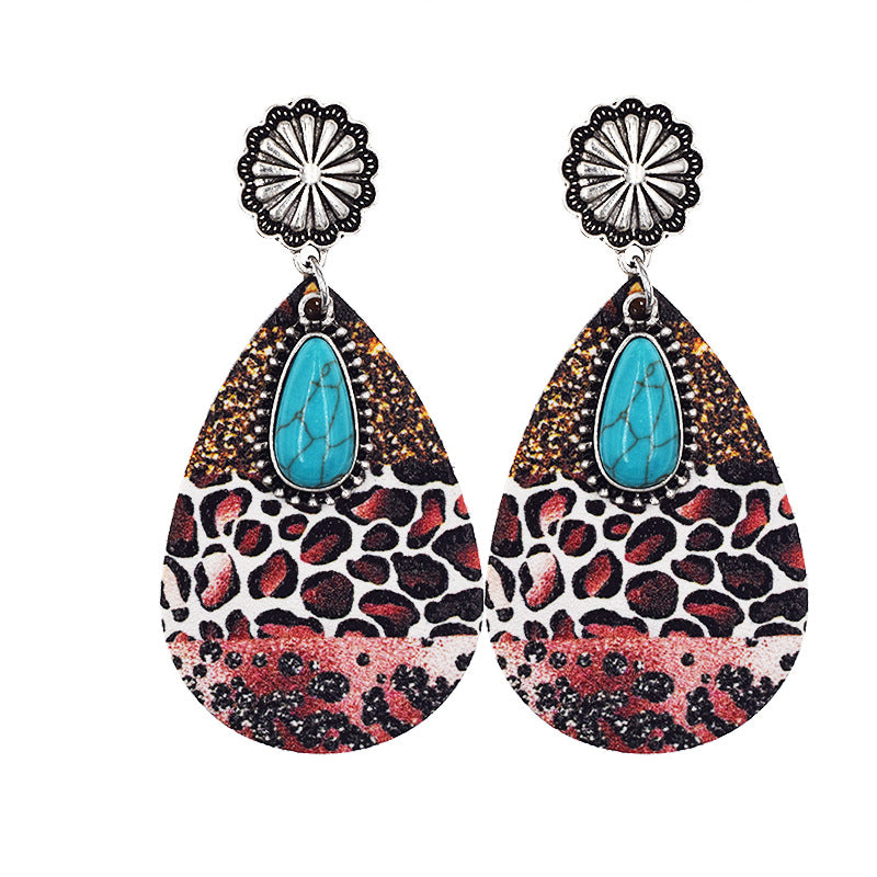 Wholesale Western Denim distressed style earrings