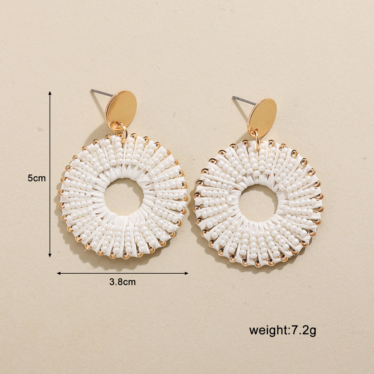 Wholesale Marine Animal  Starfish Shell Color Rice Beads Large Earrings