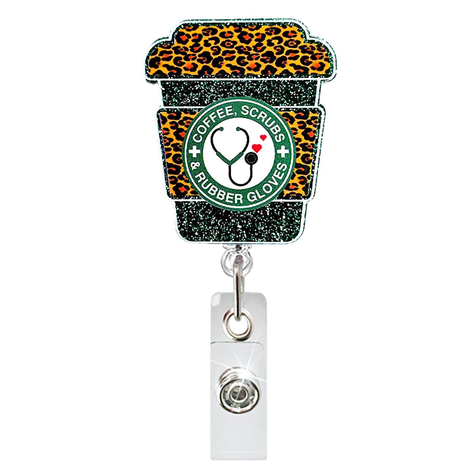 Wholesale Rainbow Coffee Cup Infusion Bag Acrylic Badge Scroll Retractable Keychain Badge Reels ACC-KC-ChiHai012