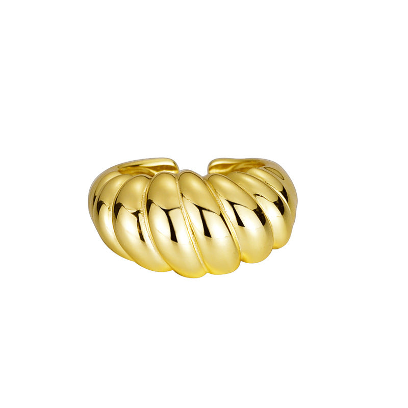 Wholesale S925 Sterling Silver Silkworm Chrysalis Shape Open Rings ACC-RS-YWE011