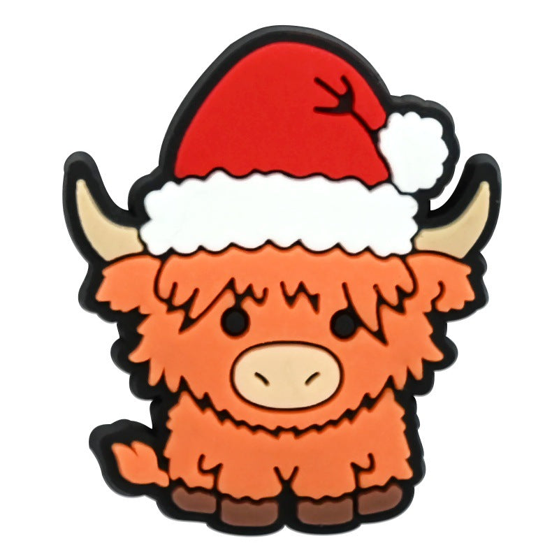 Wholesale  Random 100pcs Christmas animal-themed PVC Soft Rubber Shoe Buckle Decoration