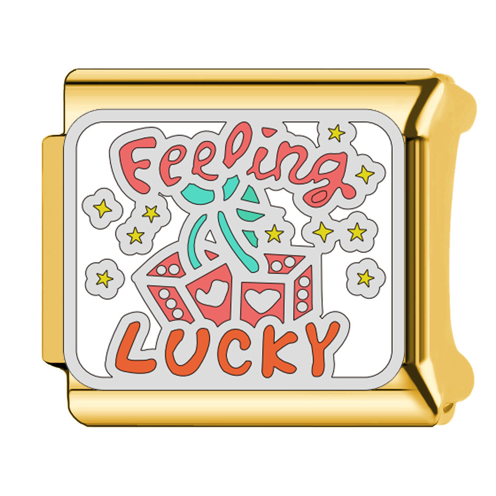 Wholesale  Italian Charm Bracelet 9mm DIY English words  Creative Stainless Steel Composable Bracelet