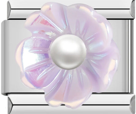 Wholesale Italian Charm Bracelet 9mm DIY Splicing 3D Flower Stainless Steel Composable Bracelet