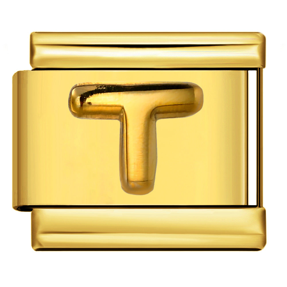 Wholesale Italian Charm Bracelet 9mm DIY Splicing Removable Raised Letters Stainless Steel Composable Bracelet