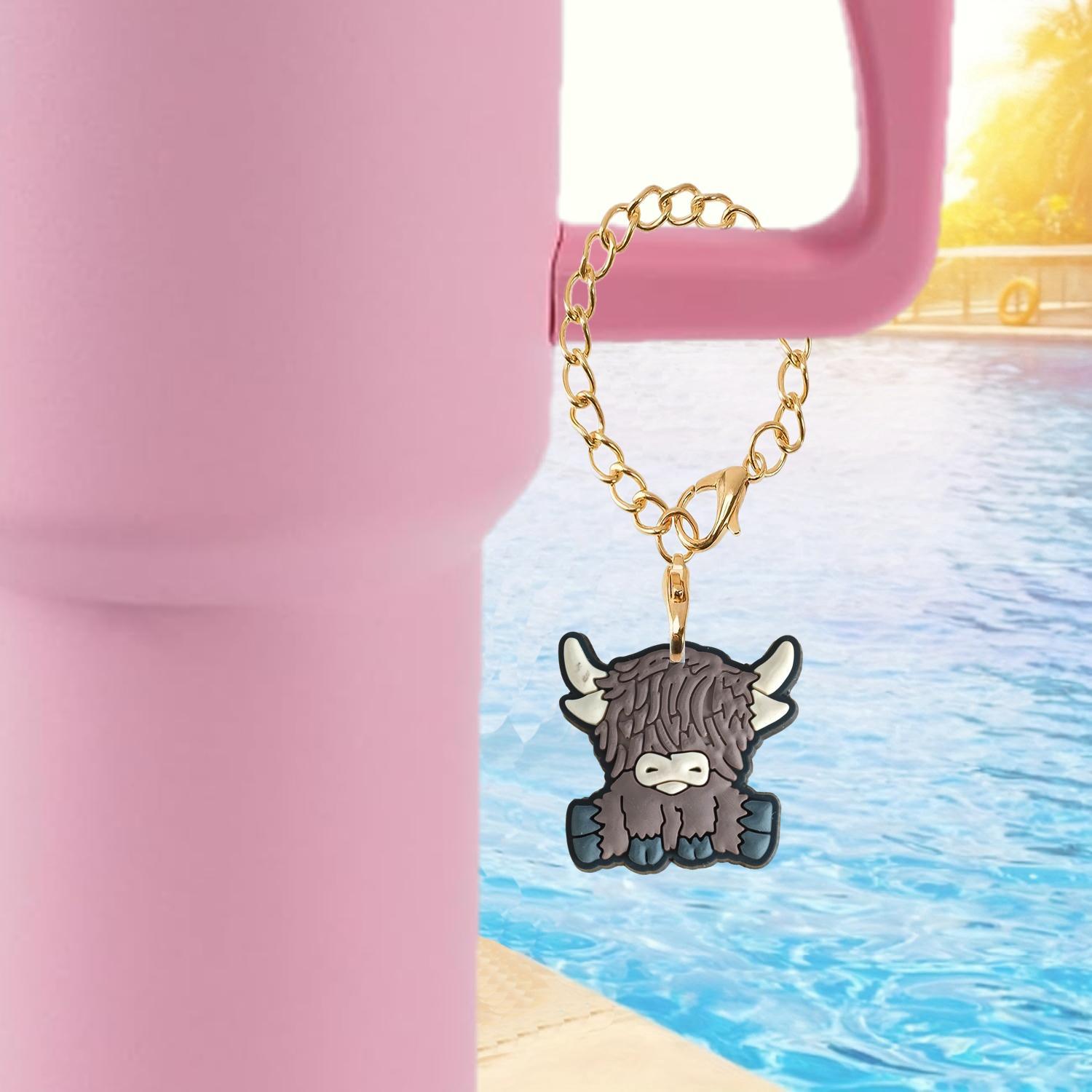 Wholesale West Highland Beef Soft Rubber Hanging Chain Cup Accessories Chain ACC-CA-XieJi006