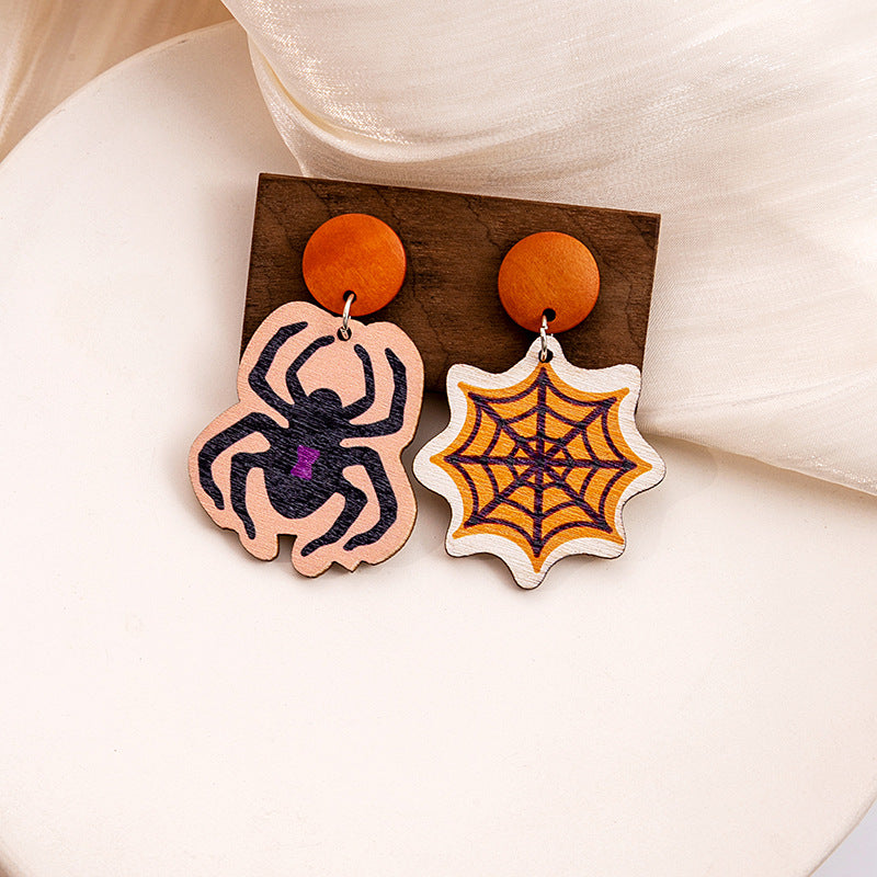 Wholesale Halloween Wood Funny  Earrings