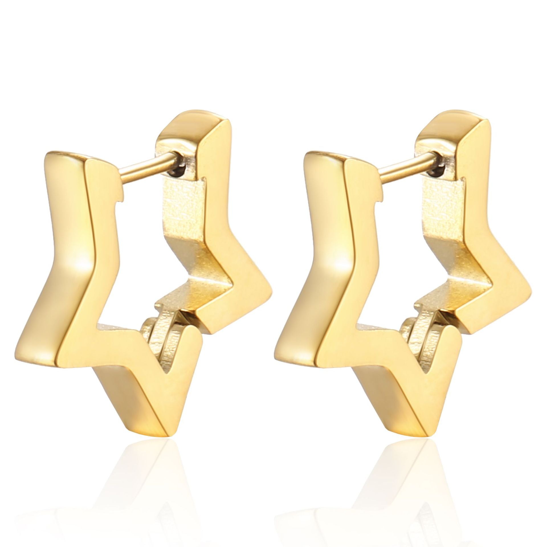 Wholesale Chic Geometric Earrings,  Hand-Polished Stainless Steel with Gold Electroplated Finish,  Jewelry Accessory for Women