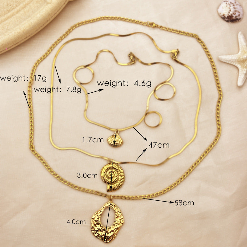 Wholesale Stainless Steel Pendant  Shell Clavicle Necklaces ACC-NE-YuSen003