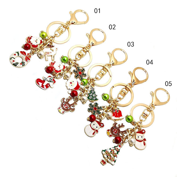 Wholesale Alloy Oil Dripping Christmas Keychains ACC-KC-Haol004
