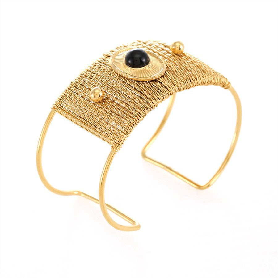 Wholesale Retro Luxury Bracelet 18k Gold Plated Bracelet Titanium Steel Bracelets ACC-BT-TaiYu004