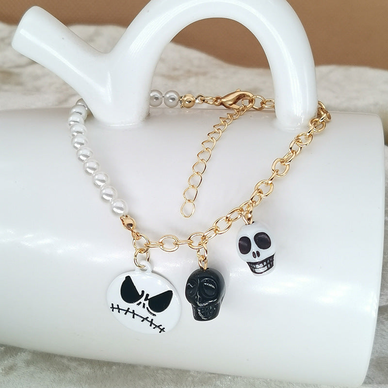 Wholesale Ghost Bat Pumpkin Skull Pendant Halloween Beaded Bracelet ACC-BT-Haol012