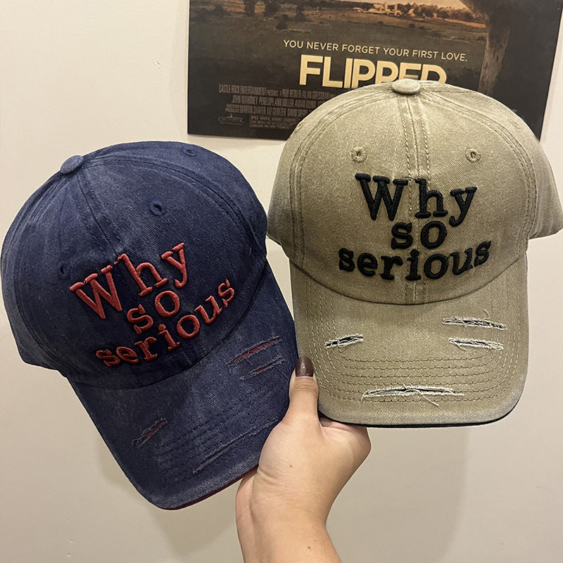 Wholesale  worn-out old three-dimensional embroidery color baseball cap