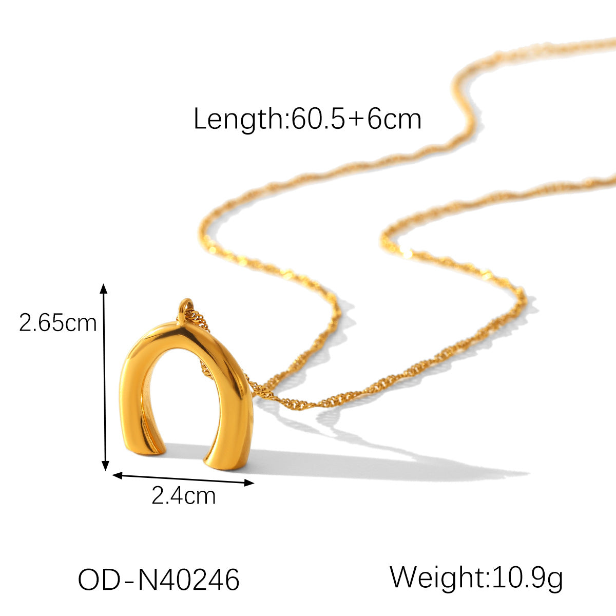 Wholesale Stainless Steel Necklace Female All-match Geometric U-shaped Lock Bone Chain Necklace