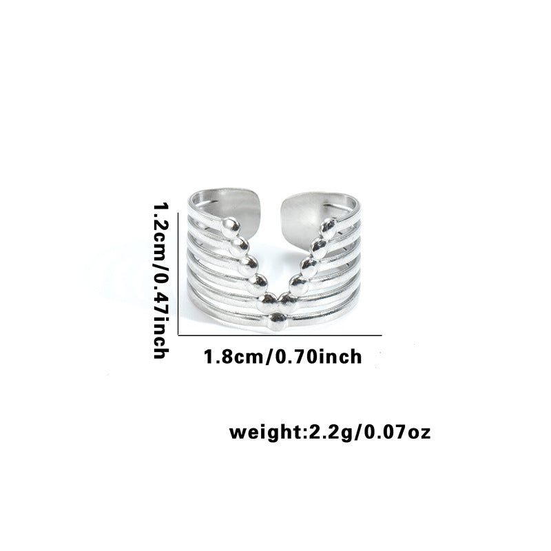 Wholesale Geometric Asymmetrical Heart Titanium Steel Ring Chic Boutique Resale